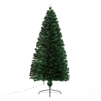 HomCom Albero di Natale Artificiale 230 Rami in PVC con Luci LED Φ82 x 180cm Verde(m-1)