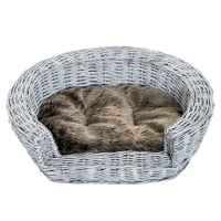 PawHut Cusca Interior pentru Animale de Companie cu Perna Gri maro 57 × 46 × 17.5cm(m-10)