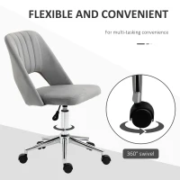 Vinsetto Scaun pentru Serviciu Ergonomic pentru Birou cu Inaltime Reglabila Gri(m-6)