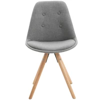 HOMCOM Set 2 Scaune de Sufragerie captusite design modern gri(m-4)