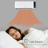 HOMCOM Soba Electrica de Perete Temperatura Reglabila 1000W / 2000W Alb(m-7)