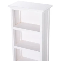 HomCom Mobilier Biblioteca 5 Rafturi din Lemn Elegant pentru Casa si Birou Alb 30x17x90cm(m-8)