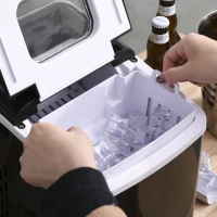 HOMCOM Masina pentru Gheata pentru Casa Producator de Ghiata 12kg/24h Neagra(m-8)