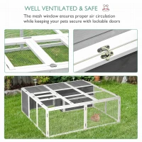 PawHut Cusca pentru iepuri de Exterior Cusca pentru 2-4 iepuri, din Lemn Gri 180x180x60cm(m-5)