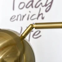 Homcom Lampadar Vintage – Abajur Reglabil, E27, Finisaj Auriu(m-10)