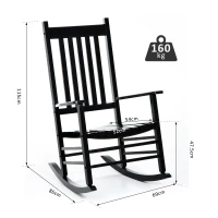 Outsunny Scaun Balansoar Stil Clasic din Lemn Impermeabil Negru(m-3)