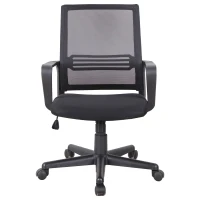 Vinsetto Scaun cu Roti de Birou in Tesatura din Plasa Negru(m-3)