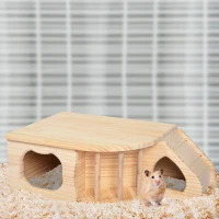 PawHut Casuta pentru Rozatoare si Animale mici 60x37x19.7cm Lemn(m-2)