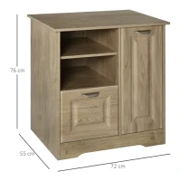 HomCom dulapior cu rafturi, 72x55x76 cm, lemn natural(m-3)