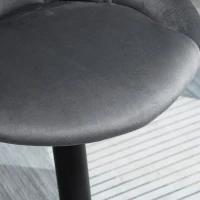 Homcom Scaune Bar x2 – Pivotante, Gri Catifelat, inaltime Reglabila(m-9)