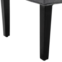 Homco Banca Captusita pentru Intern din Lemn cu Invelis din Lin Gri si Picioruse Antiderapante(m-7)