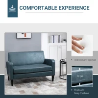 HOMCOM Canapea 2 Locuri din Stofa, Mobilier Modern pentru Living si Birou(m-5)