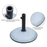 Outsunny Suport Baza pentru Umbrela de Gradina in Ciment 20kg, Φ45x36cm(m-5)