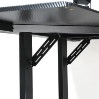 HOMCOM Birou pe Colt pentru Gaming, cu Carlig pentru Casti si Suport pentru Pahare(m-4)