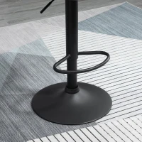 Homcom Scaune Bar x2 – Pivotante, Gri Catifelat, inaltime Reglabila(m-8)