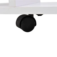 HOMCOM, comoda TV din lemn cu roti, 80x40x40cm, alb(m-13)