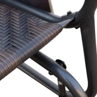 Outsunny banca 2 locuri cu balansoar, 122x75x88cm, maro(m-8)