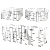 PawHut tarc tip plasa pentru animale, 8 bucati 61x61cm, negru(m-9)