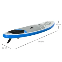 HOMCOM Placa SUP gonflabila cu Accesorii incluse Stand Up Paddle Albastru si Alb(m-3)