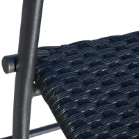 Outsunny Set 5 Mobiliere de Gradina in Rattan 4 Scaune Pliabile 1 Masuta in Sticla Securizata Monostrat, Negru(m-7)