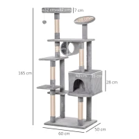 PawHut Ansamblu pentru Pisicuţe şi Pisici Adulte pana la maxim 4.5 kg Gri(m-3)