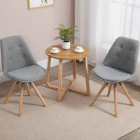 HOMCOM Set 2 Scaune de Sufragerie captusite design modern gri(m-2)