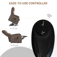 Homcom Fotoliu Recliner de Relaxare cu Spatar Rabaltabil la 150° in Microfibra, Maro 77x93x110 cm(m-6)