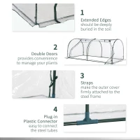 Outsunny Seră pentru Grădină tip Tunel din PVC Cadru din oțel Trasparentă, 200x100x80cm(m-7)