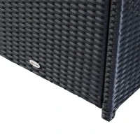 Outsunny Set Mobilier de Grădină cu Masă de Prânz, 4 Scaune și Perne, 109x109x72 cm, Negru(m-12)