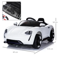 Homcom Masinuta Electrica Telecomandata cu Lumini si Sunete Alb(m-3)