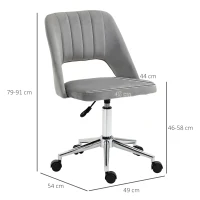 Vinsetto Scaun pentru Serviciu Ergonomic pentru Birou cu Inaltime Reglabila Gri(m-3)