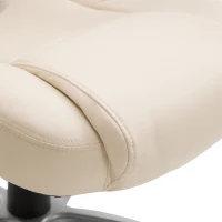 Vinsetto Fotoliu Birou Ergonomic cu Roti in Piele Naturala Bej(m-7)