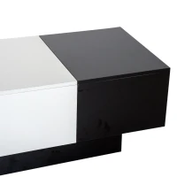 Homcom Masa de Sufragerie Extensibila Alb si Negru, 51x140x116-160cm(m-8)