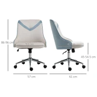 Vinsetto Scaun Rotativ Basculant pentru Birou si Casa, Inaltime Ajustabila Bej(m-3)