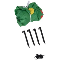 Homcom Brad de Craciun Gonflabil cu Cutii de Cadouri Lumini LED Alb 120cm(m-9)