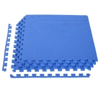 HOMCOM Covor Puzzle 32 Piese 63x63cm in EVA Moale Albastru(m-11)