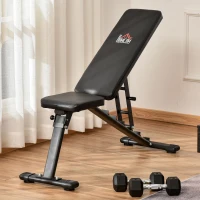 HOMCOM Banca multifunctionala pentru abdomene, cu 6 inclinari si inaltime reglabila(m-2)