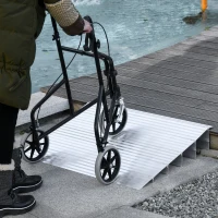 HOMCOM Rampa Scaun cu Rotile Lungime Reglabilă Aluminiu antiderapant 318kg(m-1)