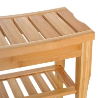 Homcom Scaunel cu Raft in Bambù Natural(m-10)