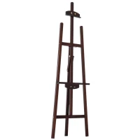 Homcom Sevalet pentru Pictura in Lemn cu Inaltime si Inclinatie Reglabila, Maro, 46x60x140cm(m-6)