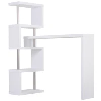 HOMCOM Masa Biblioteca Alb si Lemn 175 x 30x 164.5cm(m-8)