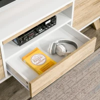 HOMCOM Mobilier Suport TV Cu Usi si Sertar pentru TV de pana la 72" din MDF 160x40x45cm(m-6)