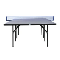 HOMCOM Masa Ping Pong Pliabila in lemn MDF si otel, Albastru Violet 152.5x274x76cm(m-12)
