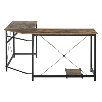 HomCom masa gaming, de colt, raft CPU, 150x150x75cm(m-4)