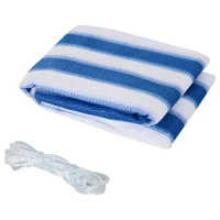 Outsunny Prelata Protectie din HDPE pentru Balcon si Gradina cu Dungi Alb si Albastru 5m0.9m(m-4)