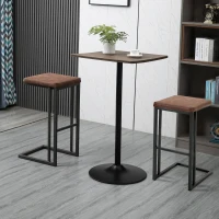 HOMCOM Set 2 Taburete de Bar Stil Vintage Industrial Imitaţie de piele şi Metal(m-2)