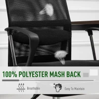 Vinsetto scaun de birou ergonomic, insertie plasa, negru(m-7)