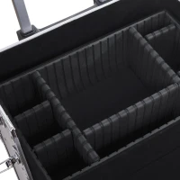 HOMCOM trolley make-up beauty case 35,5x23x86cm, argintiu(m-8)
