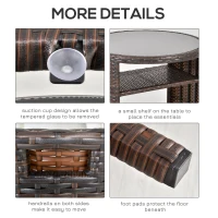 Outsunny Set Masa Scaune pentru Exterior si Gradina din Ratan Maro si Bej(m-7)