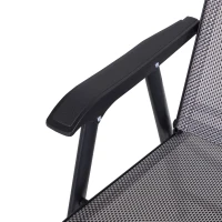 Outsunny Set de 2 Scaune Pliabile pentru Exterior din Otel si Textilene Gri si Negru(m-9)